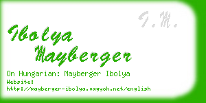 ibolya mayberger business card